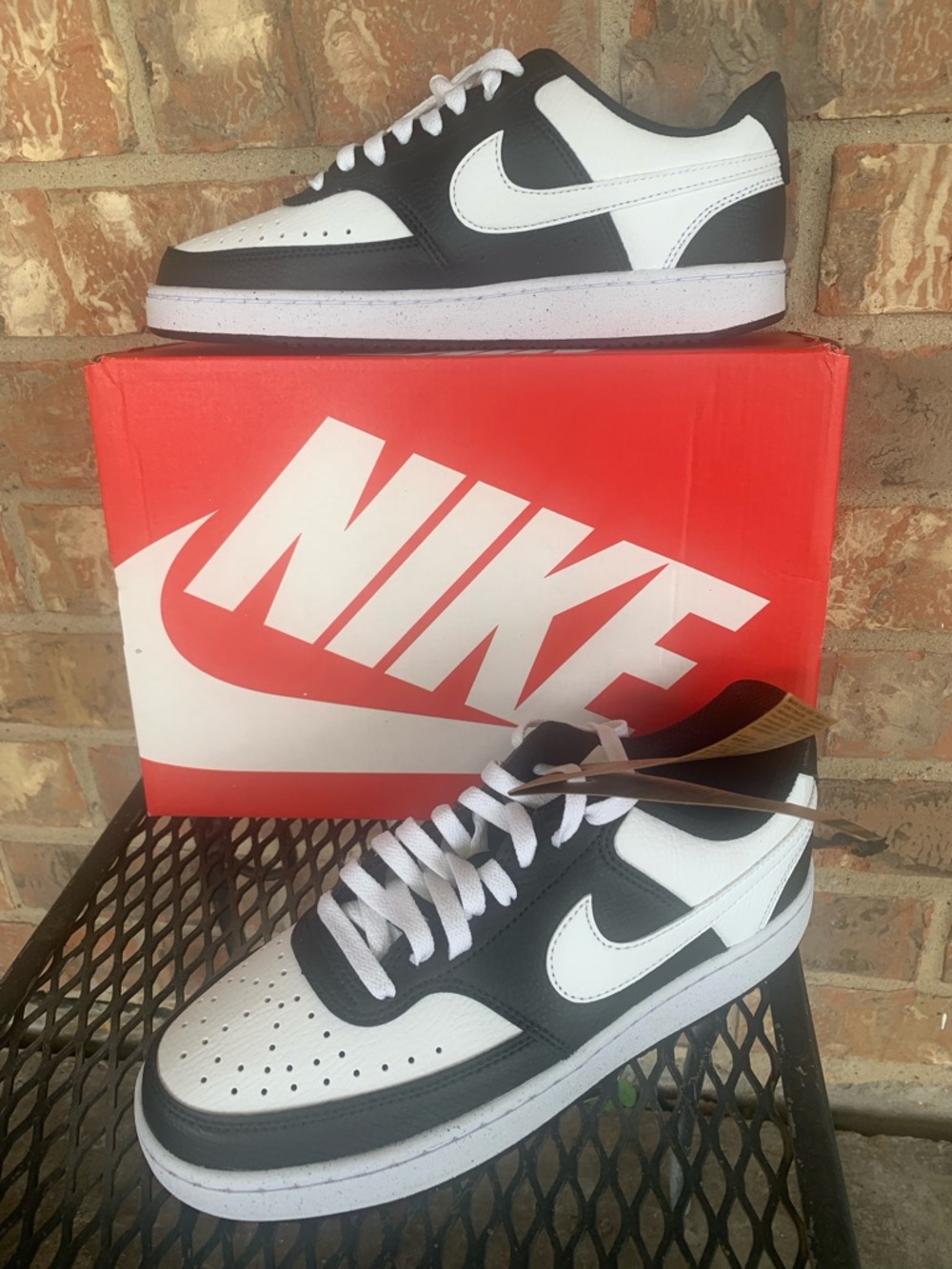 Nike Men’s or women’s Black and White Low Rise Court Vision